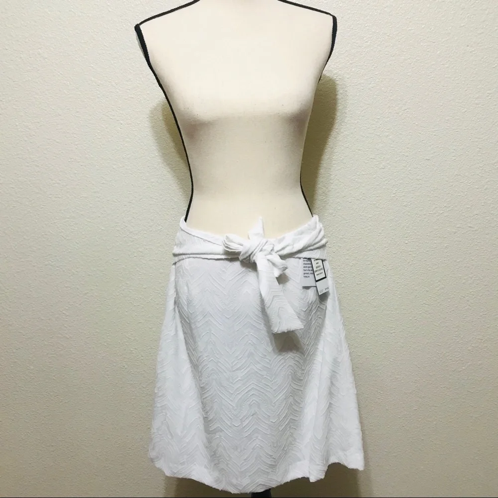 Nine West Ivory Flowery Meadow Waist Tie Skirt